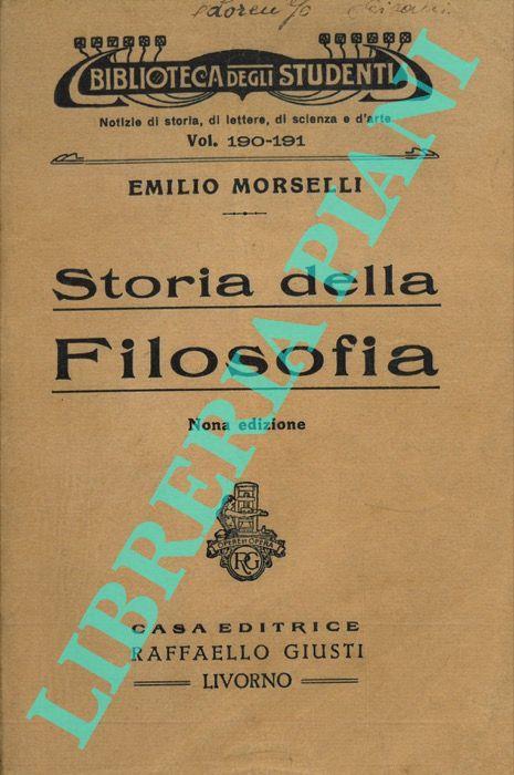 Storia della filosofia - Emilio Morselli - copertina