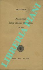 Antologia della critica filosofica. I. L'età antica