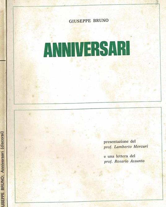 Anniversari - Giuseppe Bruno - copertina
