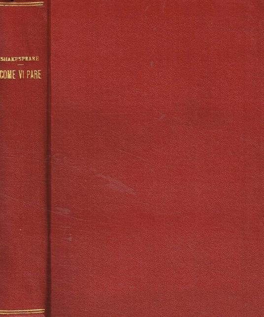 Come vi pare - William Shakespeare - copertina