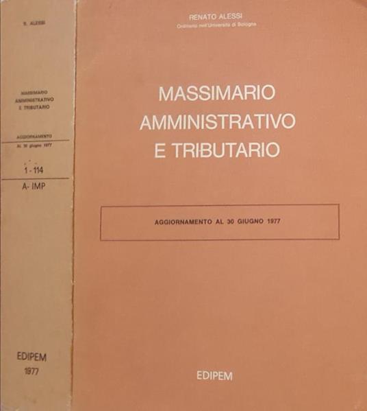 Massimario Amministrativo e Tributario - Renato Alessi - copertina