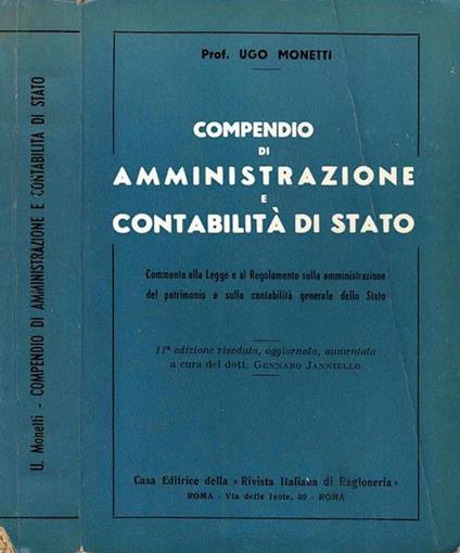 Compendio di Amministrazione e Contabilità di Stato - Ugo Monetti - copertina