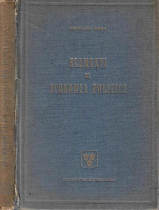 Elementi di economia politica - Giovanni Gera - copertina