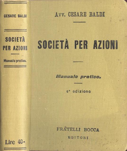 Società per azioni - Cesare Baldi - copertina
