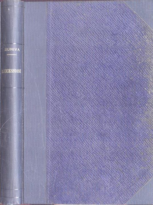 Successioni - Giuseppe Buniva - copertina