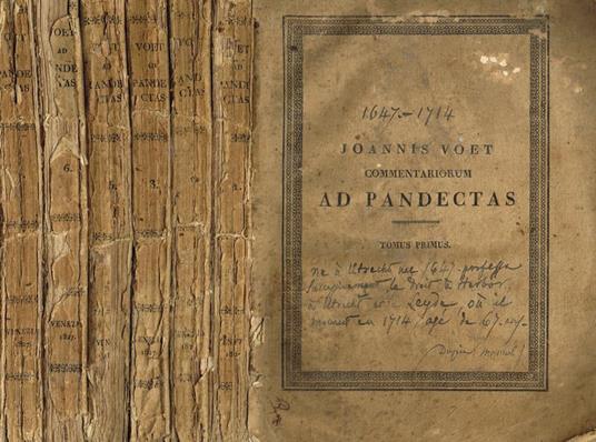 Commentarium ad pandectaslibri quinquaginta vol.I, II, III, V, VI, VII - Joannis Voet - copertina
