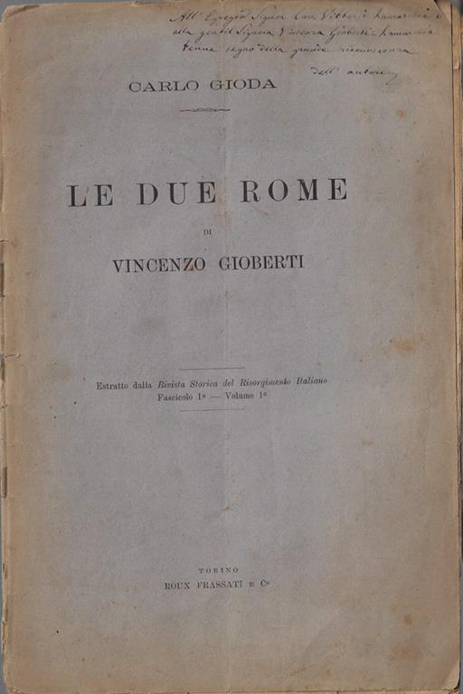 Le due Rome di Vincenzo Gioberti - copertina