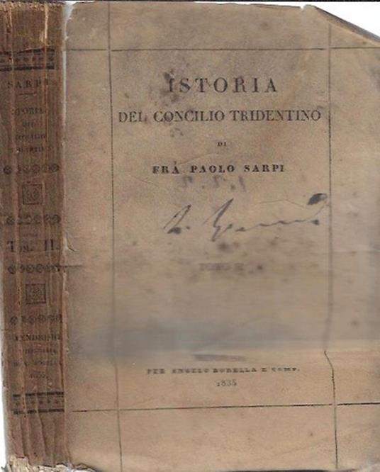 Istoria del Concilio tridentino, tomo II - Paolo Sarpi - copertina