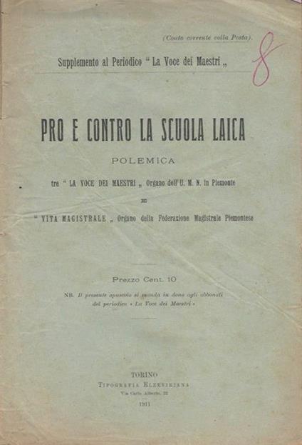 Pro e contro la scuola laica - copertina