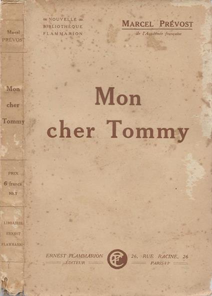 Mon cher Tommy - Marcel Prévost - copertina