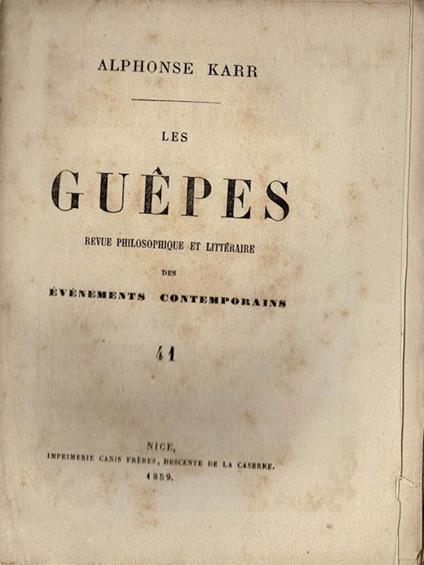 Les Guepès - Alphonse Karr - copertina