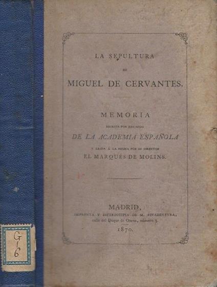 La sepultura - Miguel de Cervantes - copertina