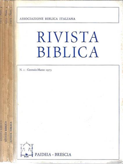 Rivista Biblica n. 1 - 3 - 4 anno 1973 - copertina