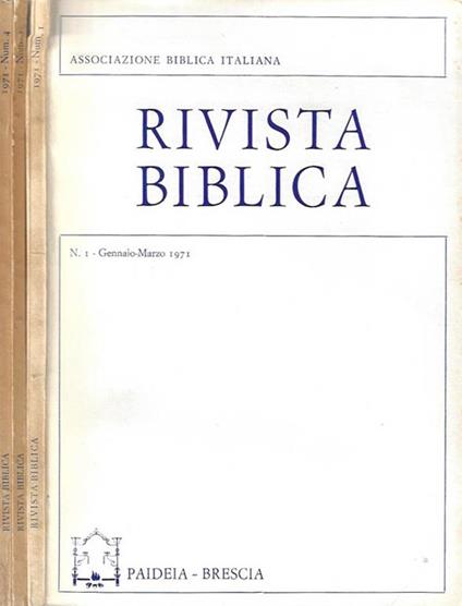 Rivista Biblica n. 1 - 3 - 4 anno 1971 - copertina
