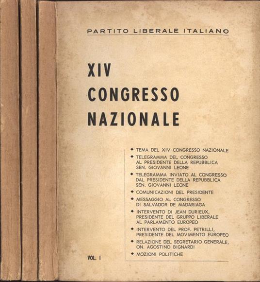 Xiv Congresso Nazionale Vol. I - Ii - Iii - copertina