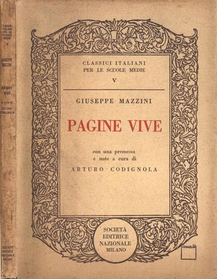 Pagine vive - Giuseppe Mazzini - copertina
