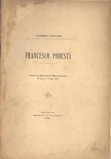 Francesco Podestà - Federico Donaver - copertina