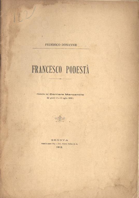 Francesco Podestà - Federico Donaver - copertina