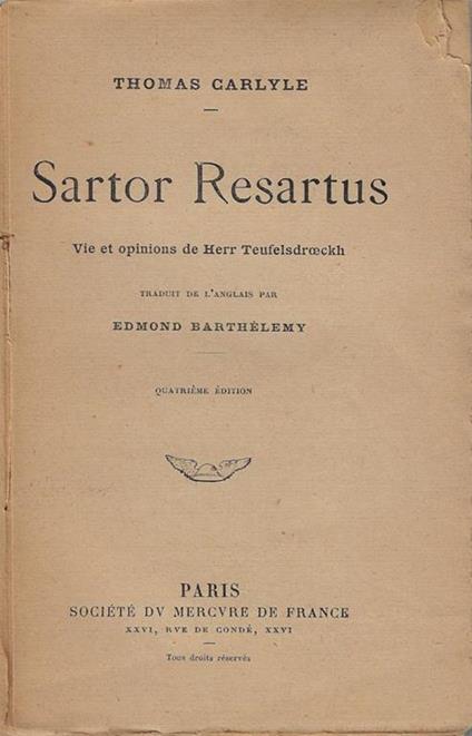 Sartor Resartus - Thomas Carlyle - copertina