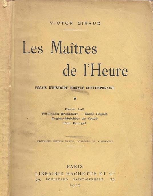 Les maitres de l'heure - Victor Giraud - copertina
