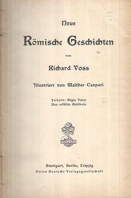 Neue Römische Geschichten - Richard Voss - copertina