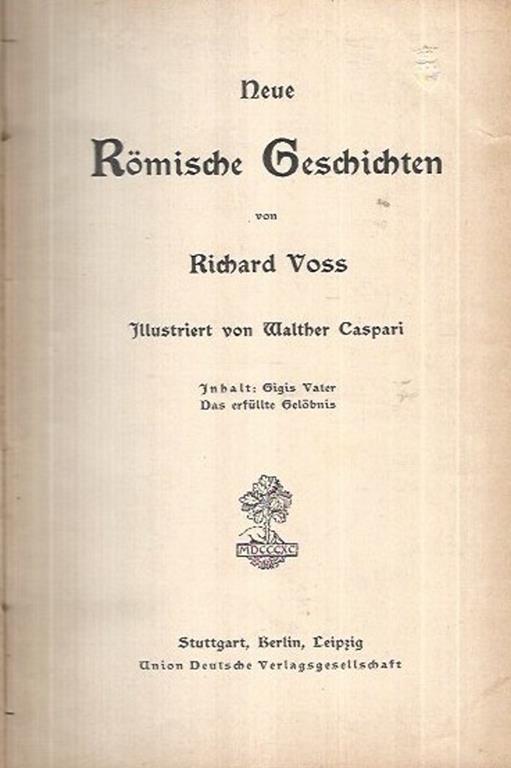 Neue Römische Geschichten - Richard Voss - copertina