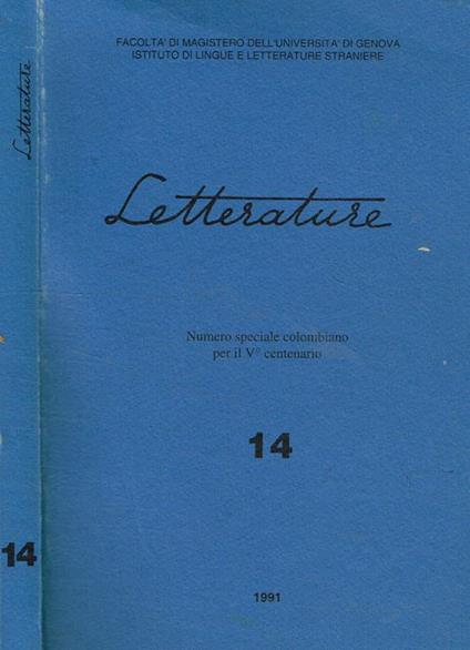 Letterature. Numero speciale colombiano per il V centenario. 14 - copertina
