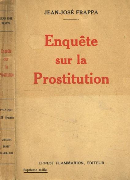 Enquete sur la prostitution - copertina