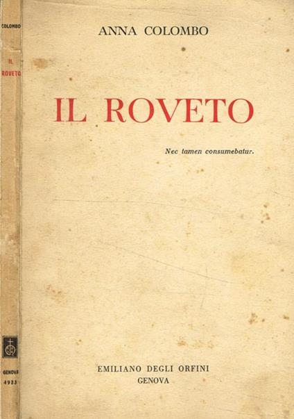 Il roveto - Anna Colombo - copertina