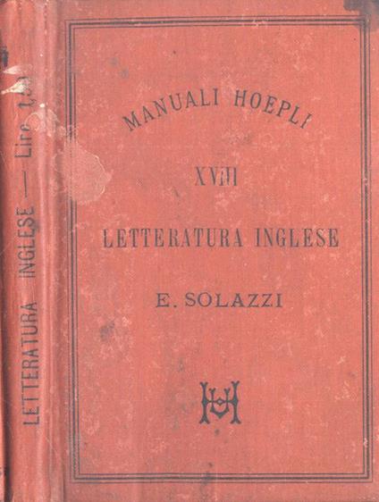 Letteratura inglese - Enrico Solazzi - copertina