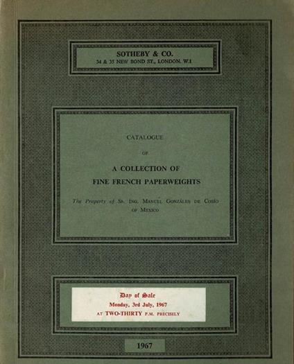 Catalogue of a collection of fine French Paperweights - copertina