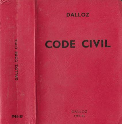 Code Civil – 1984-85 - copertina