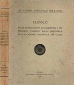 Elenco delle pubblicazioni accademiche e dei periodici posseduti dalla Biblioteca dell'Accademia Nazionale dei Lincei
