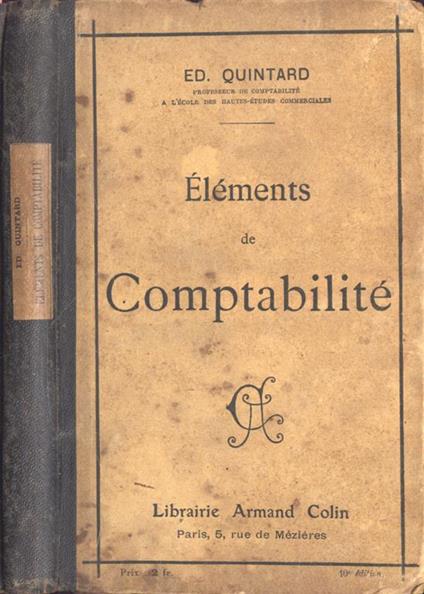 Elèments de comptabilitè - copertina