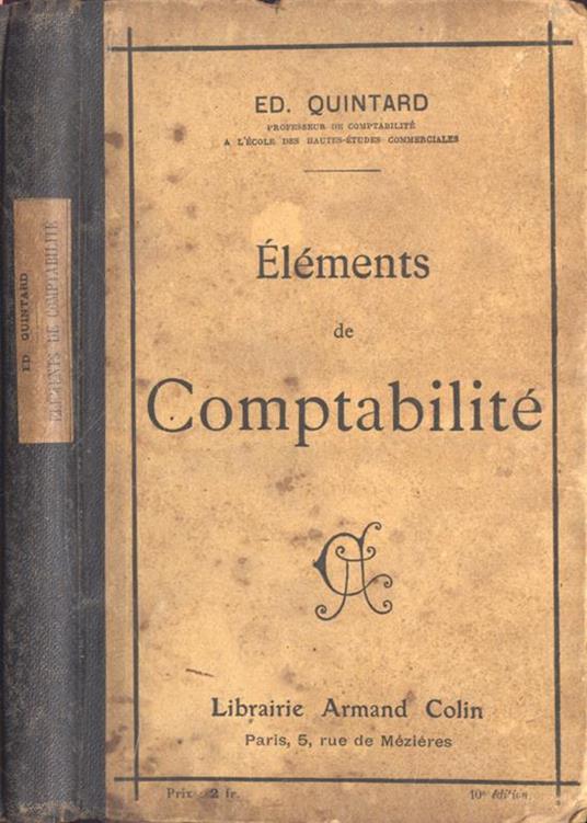 Elèments de comptabilitè - copertina