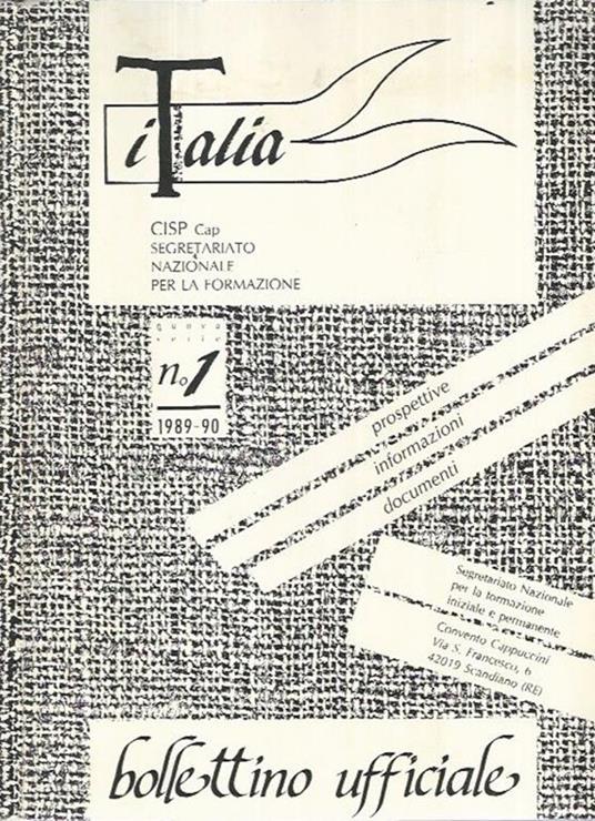 Italia, Bollettino ufficiale N°1 1989-90 - copertina