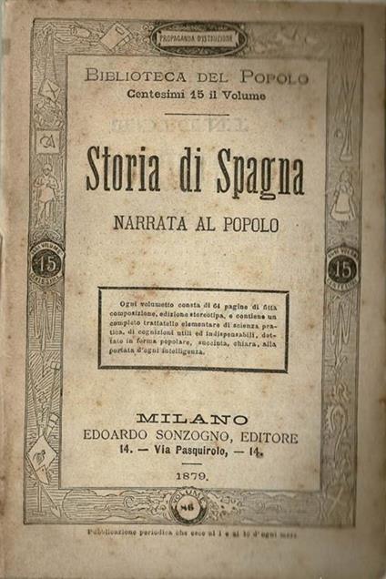 Storia di Spagna narrata al popolo - copertina