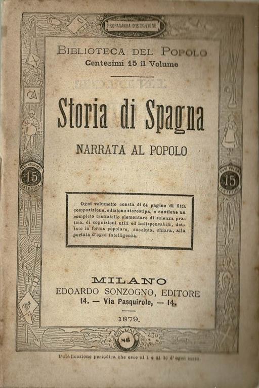 Storia di Spagna narrata al popolo - copertina