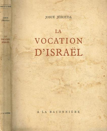 La vocation d'Israel - Josué Jéhouda - copertina
