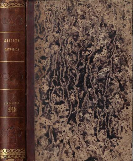 La civiltà cattolica Anno nono Terza serie Vol X - copertina