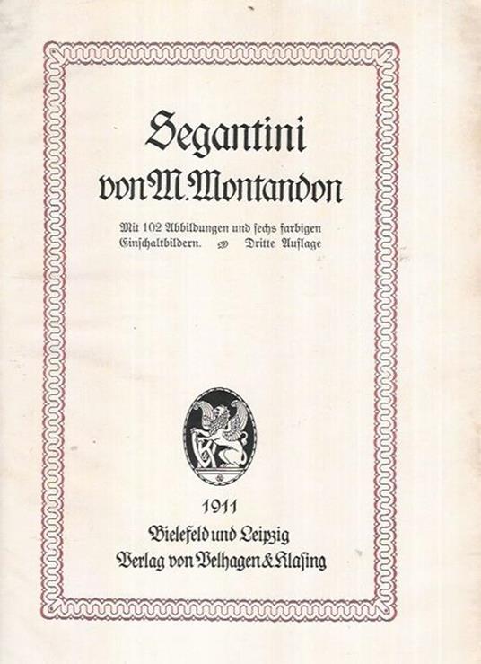 Segantini - Marcel Montandon - copertina