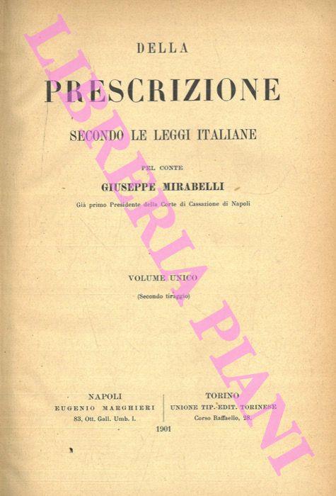 Della prescrizione secondo le leggi italiane
