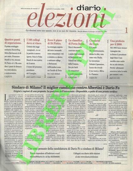 Diario elezioni. Dir. Enrico Deaglio - copertina
