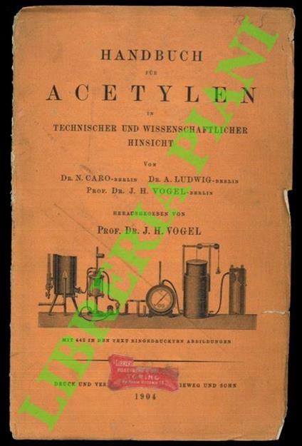 Handbuch für Acetylen n Technische und Wissenschaftlicher Hinsicht - copertina