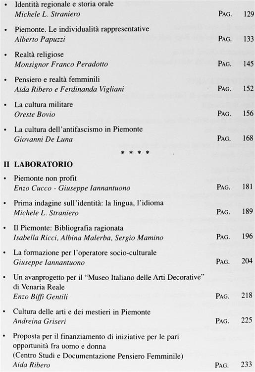 Progetti per L'europa - Riflessioni Sull'identità Piemontese