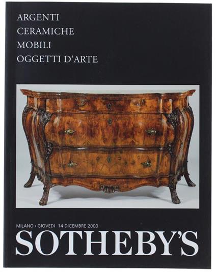 Argenti Ceramiche Mobili Oggetti D'arte, Inclusa Una Importante Collezione Privata di Argenti Italiani. Milano, Giovedì 14 Dicembre 2000 - copertina