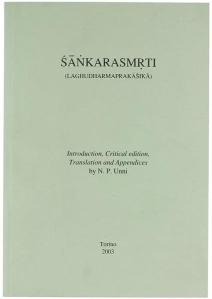 Sankarasmrti (Laghudharmaprakasika) - copertina