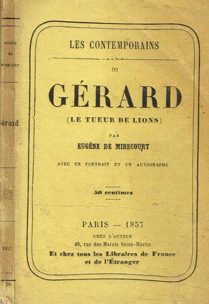 Gérard (Le tueur de Lions) - copertina