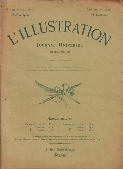 L' Illustration N° 3297 Anno 1906 - copertina