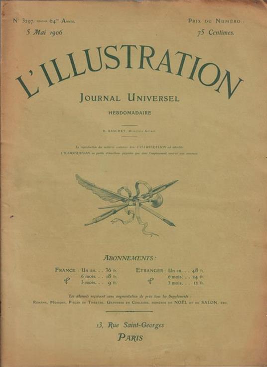 L' Illustration N° 3297 Anno 1906 - copertina